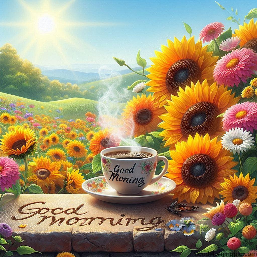 Beautiful Good Morning Coffee Images & Quotes for a Perfect Start 95 Good Morning Coffee and Flowers
