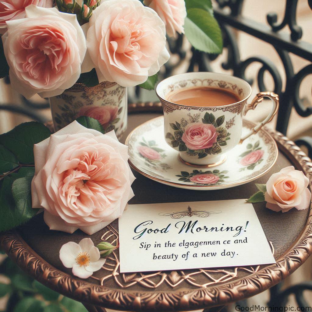 Beautiful Good Morning Coffee Images & Quotes for a Perfect Start 91 Good Morning Coffee and Flowers