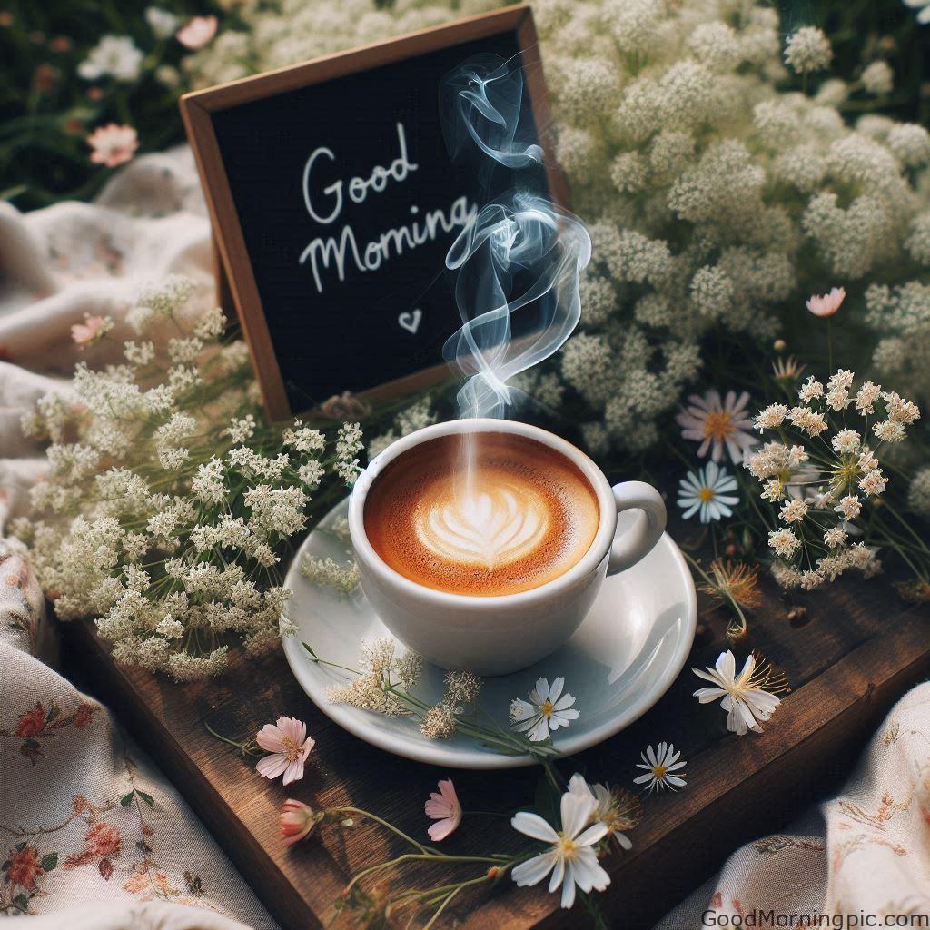 Beautiful Good Morning Coffee Images & Quotes for a Perfect Start 92 Good Morning Coffee and Flowers
