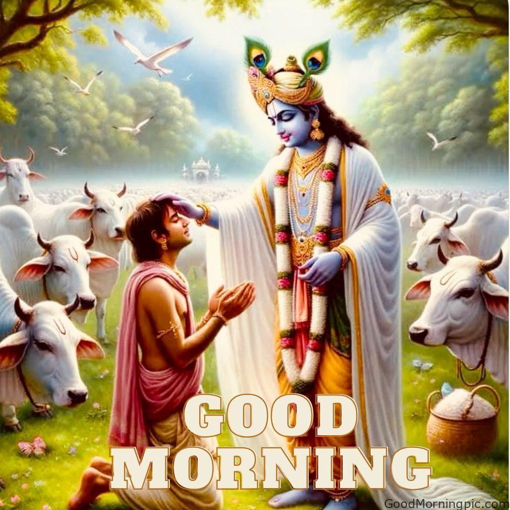 124+ Krishna Good Morning Images to Download and Share Daily 29 Krishna Bhakti Good Morning Photos 8 Krishna Good Morning Images