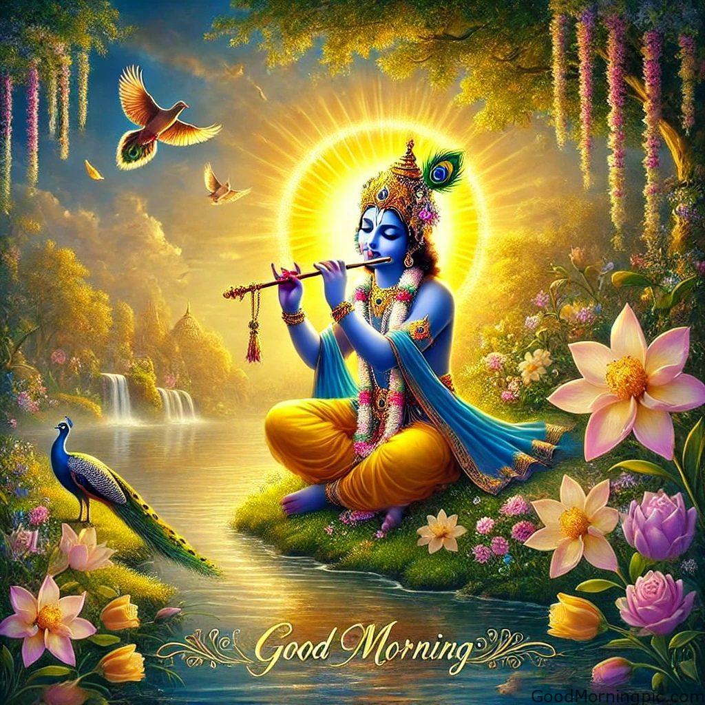 124+ Krishna Good Morning Images to Download and Share Daily 43 Krishna flute good morning images 2 Krishna Good Morning Images