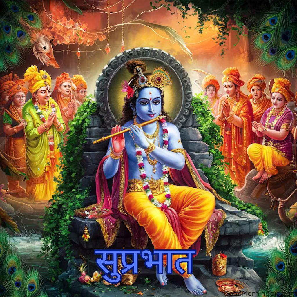 124+ Krishna Good Morning Images to Download and Share Daily 77 Shri Krishna Good Morning Wishes in Hindi 5 Krishna Good Morning Images