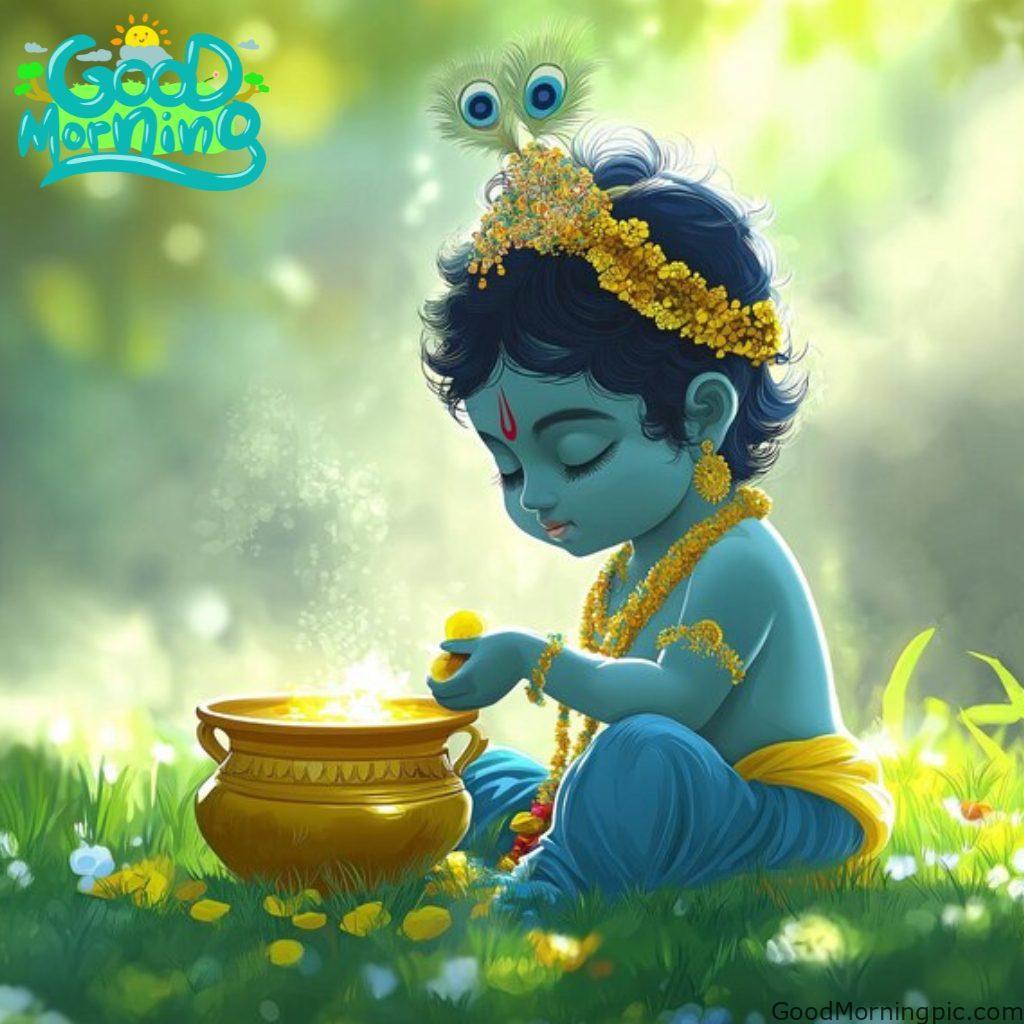 124+ Krishna Good Morning Images to Download and Share Daily 96 Spiritual Good Morning Images of Krishna 3 Krishna Good Morning Images