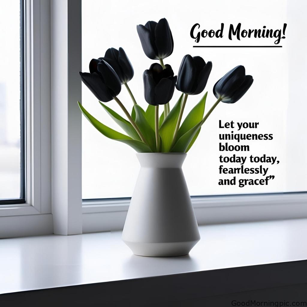 301+ Good Morning Flowers Images to Brighten Your Day 279 Black Flowers Good Morning Images 2 Good Morning Flowers Images