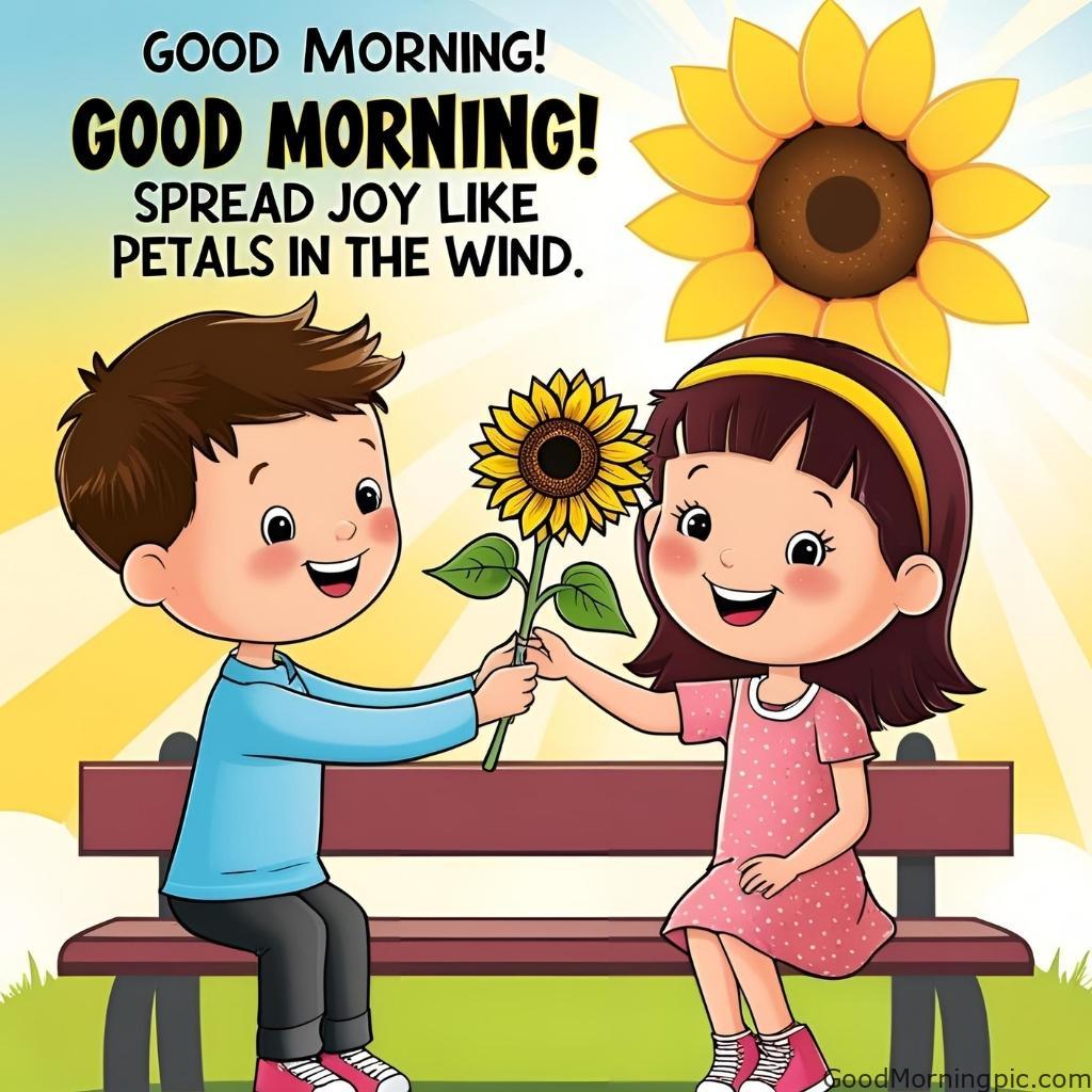 301+ Good Morning Flowers Images to Brighten Your Day 287 Boy Giving Flowers to Girl Good Morning Image 5 Good Morning Flowers Images