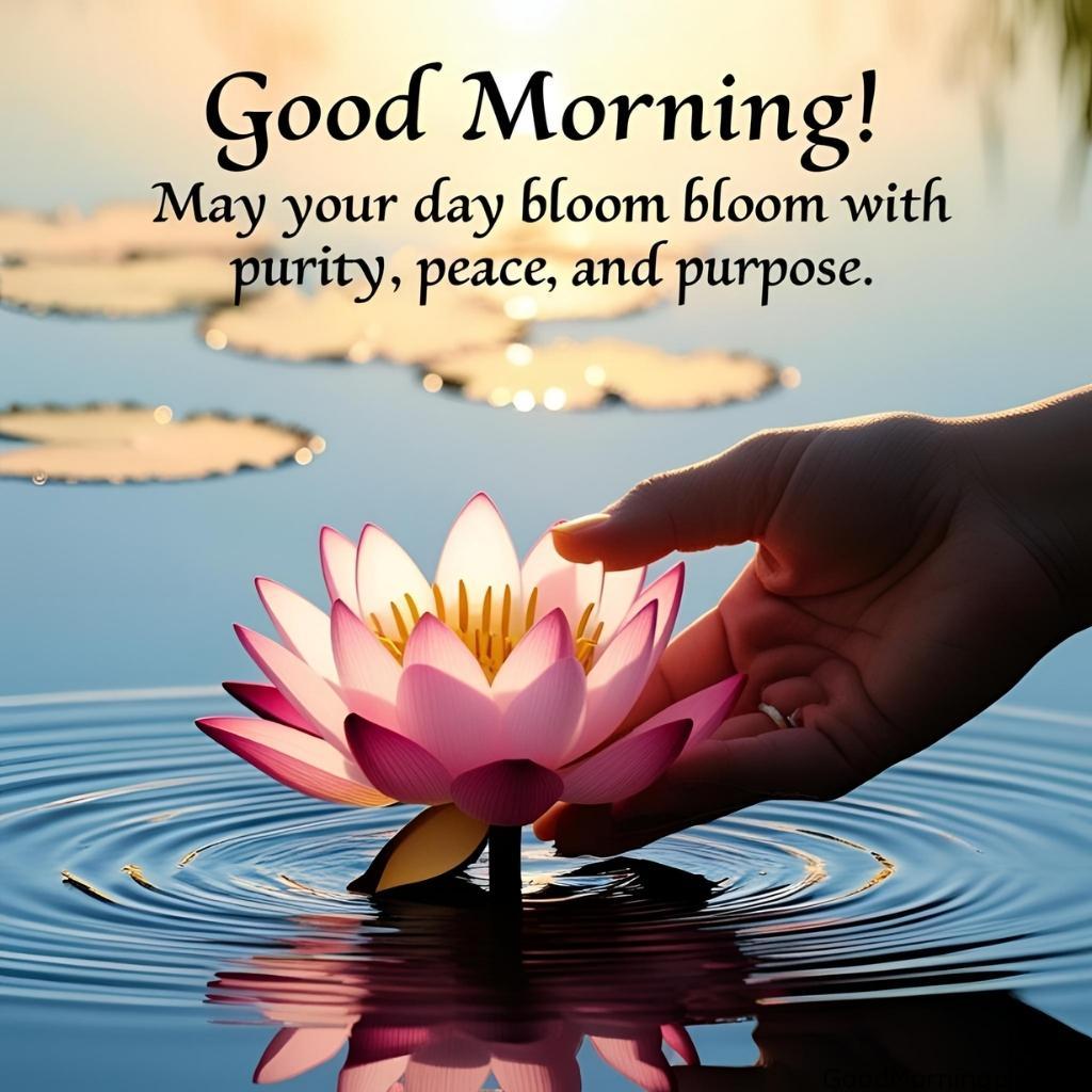 301+ Good Morning Flowers Images to Brighten Your Day 303 Flower in Hand Good Morning Image 5 Good Morning Flowers Images