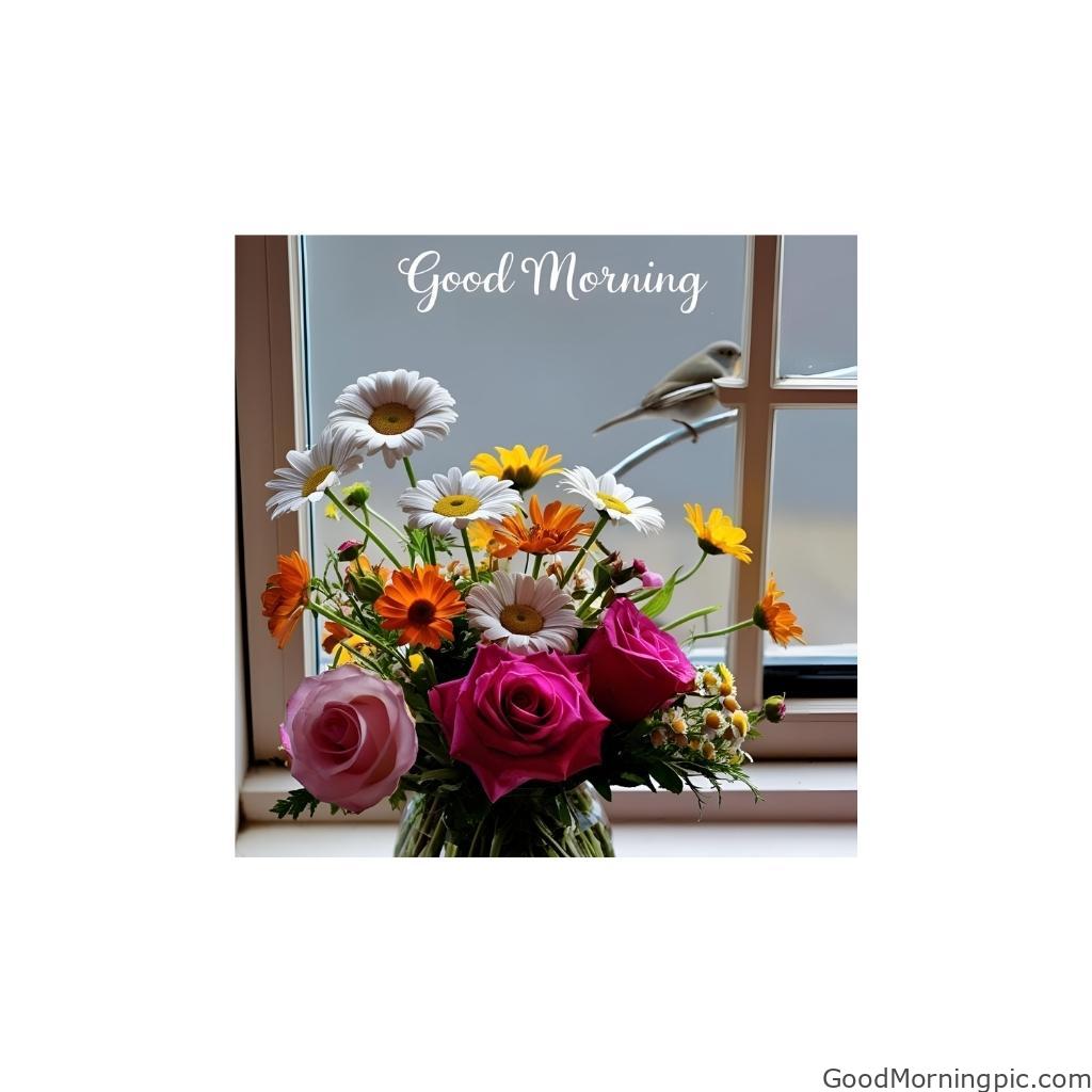 301+ Good Morning Flowers Images to Brighten Your Day 53 Good Morning Images with Birds and Flowers 2 1 Good Morning Flowers Images