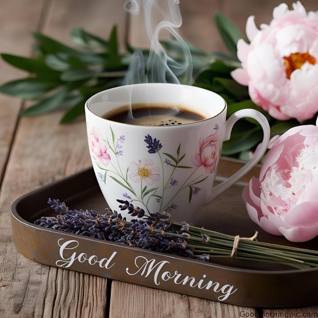 301+ Good Morning Flowers Images to Brighten Your Day 58 Good Morning Images with Coffee and Flowers 2 Good Morning Flowers Images