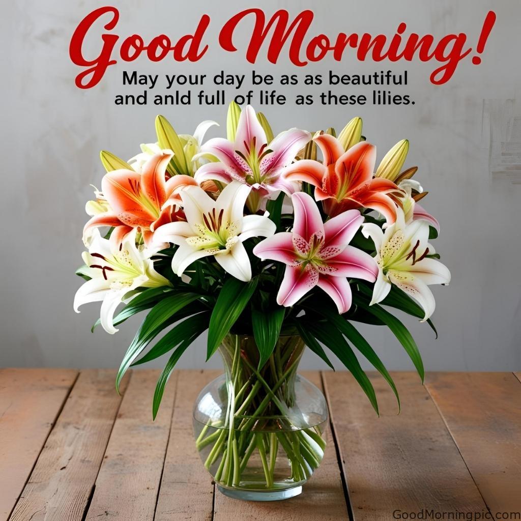 301+ Good Morning Flowers Images to Brighten Your Day 108 Good Morning Lily Flower Images 2 Good Morning Flowers Images