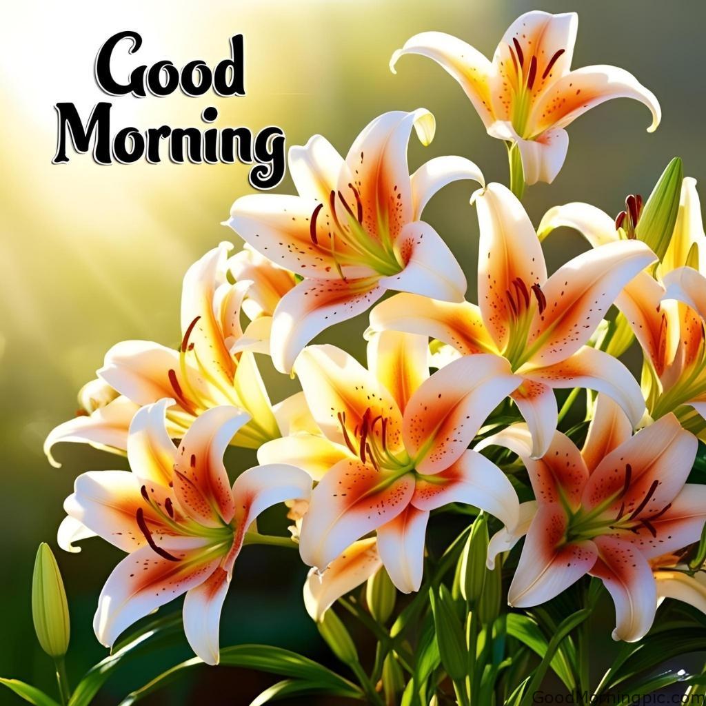 301+ Good Morning Flowers Images to Brighten Your Day 109 Good Morning Lily Flower Images 3 Good Morning Flowers Images