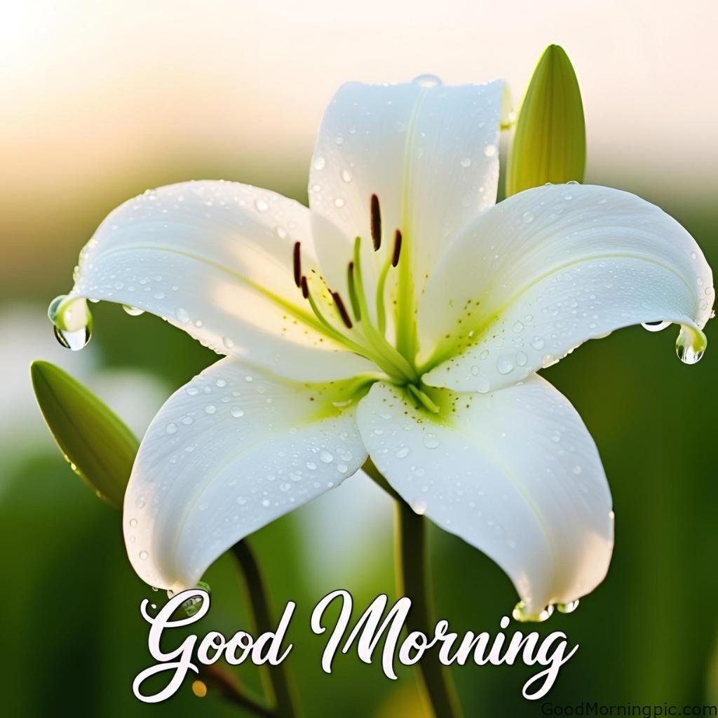 301+ Good Morning Flowers Images to Brighten Your Day 107 Good Morning Lily Flower Images Good Morning Flowers Images