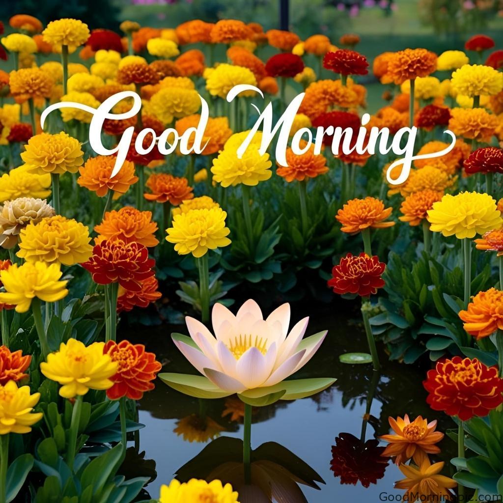 301+ Good Morning Flowers Images to Brighten Your Day 34 Marigold Good Morning Lotus Flower Images 3 Good Morning Flowers Images