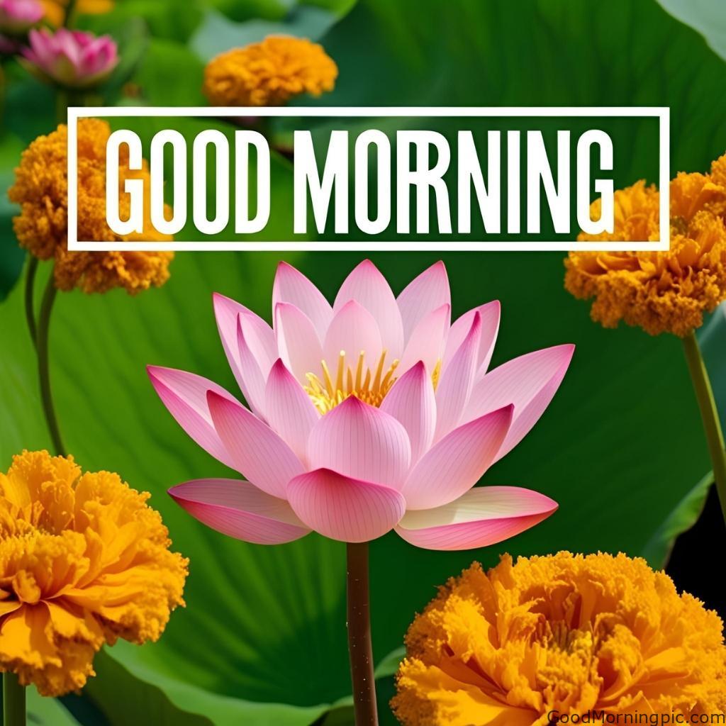 301+ Good Morning Flowers Images to Brighten Your Day 36 Marigold Good Morning Lotus Flower Images 5 Good Morning Flowers Images