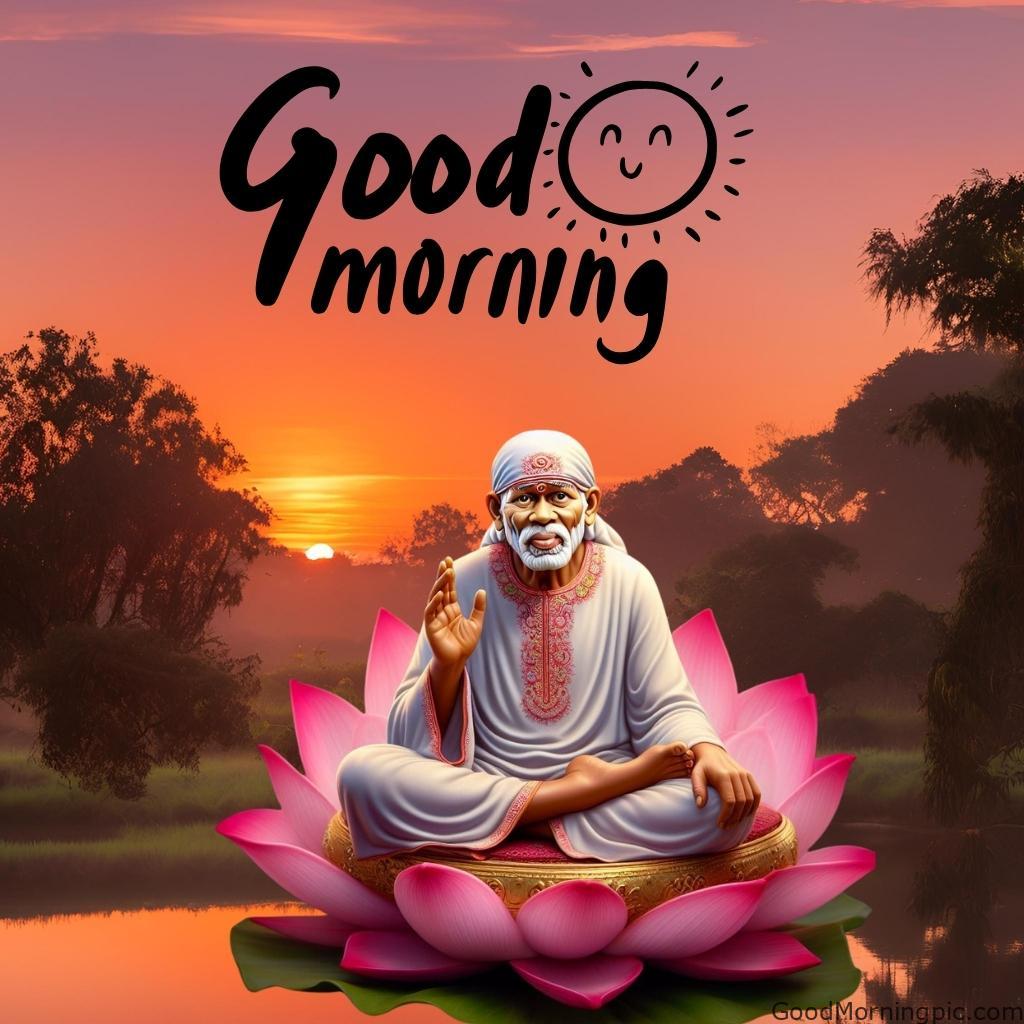 105+ Sai Baba Good Morning Images – Divine Blessings for a Peaceful Day 62 Sai Baba Sunrise Photo 9 Sai Baba