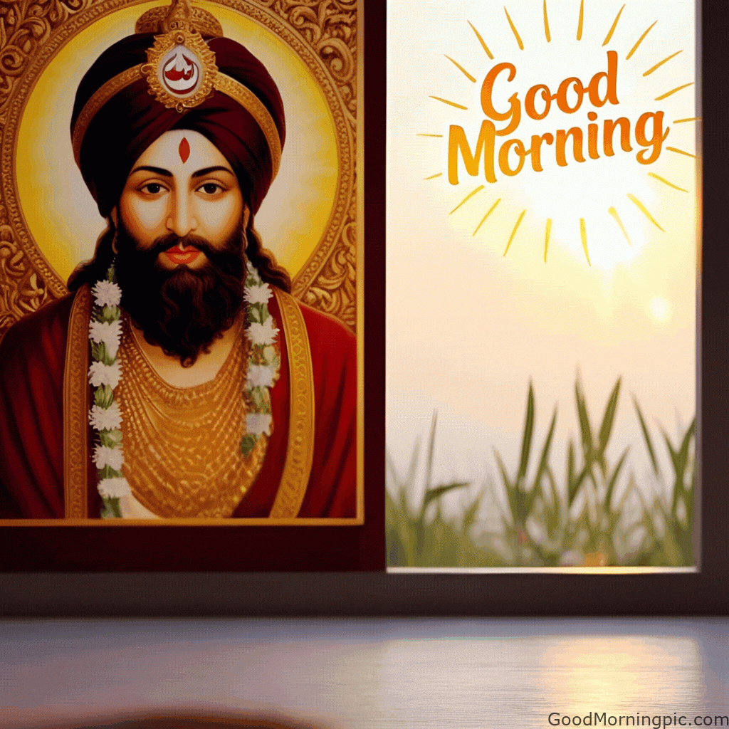 good morning guru nanak quote fade in image appearing slowly