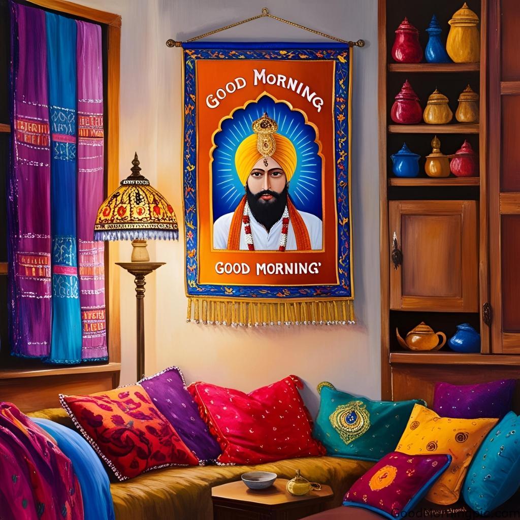 good morning guru nanak blessing traditional punjabi home lamp (2)