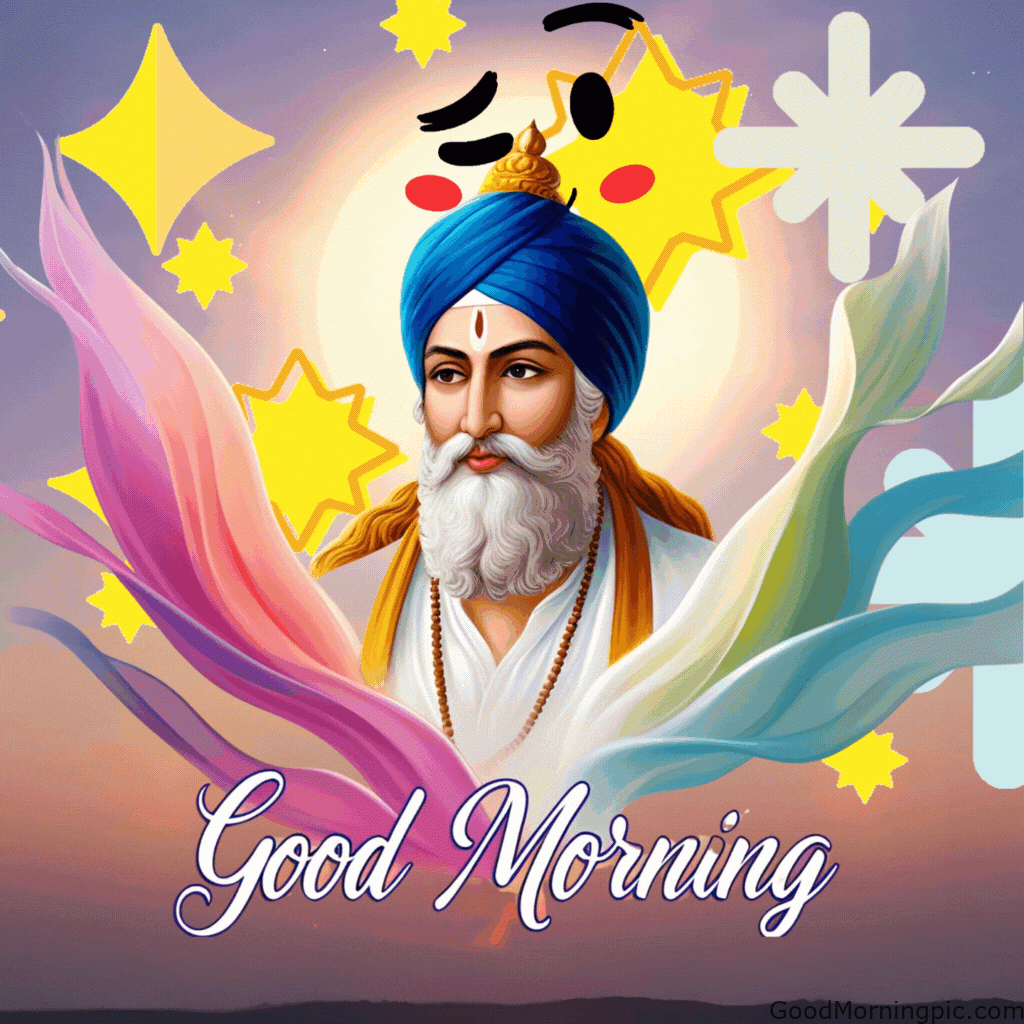 good morning guru nanak quote fade in image appearing slowly