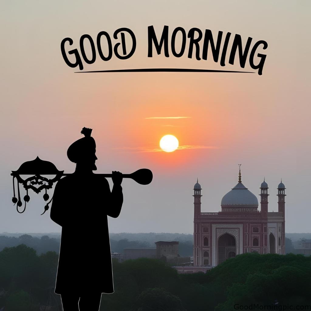 good morning guru nanak silhouette sunrise horizon