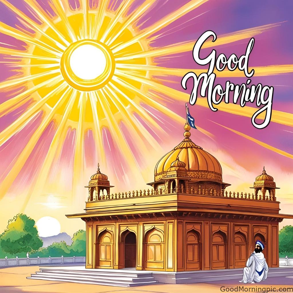 good morning sunrise gurudwara guru nanak glowing
