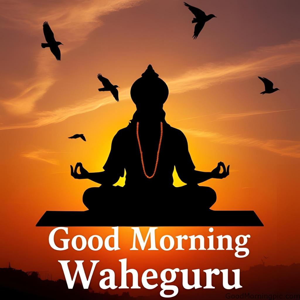 good morning waheguru guru nanak dev ji silhouette